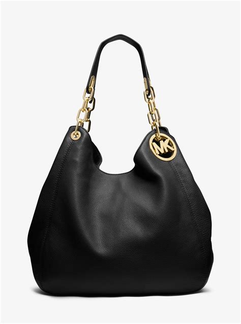 michael kors black leather handbag